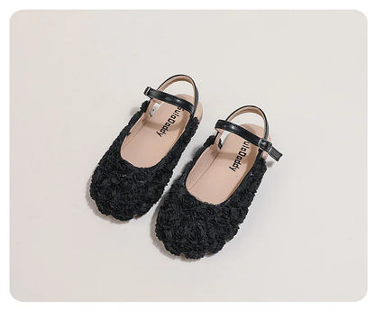 Girls Sandals Small Cute Flowers Close-toed Sandals For Girl 2025 Spring Summer Kids Flats Girls Ankle Strap Sandals