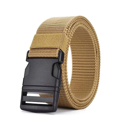 Men's Belt Without Metal Plastic Buckle Belt High Quality Canvas For Nylon Belt Tactical Belt Outdoor Woven Belt Neutral Belts