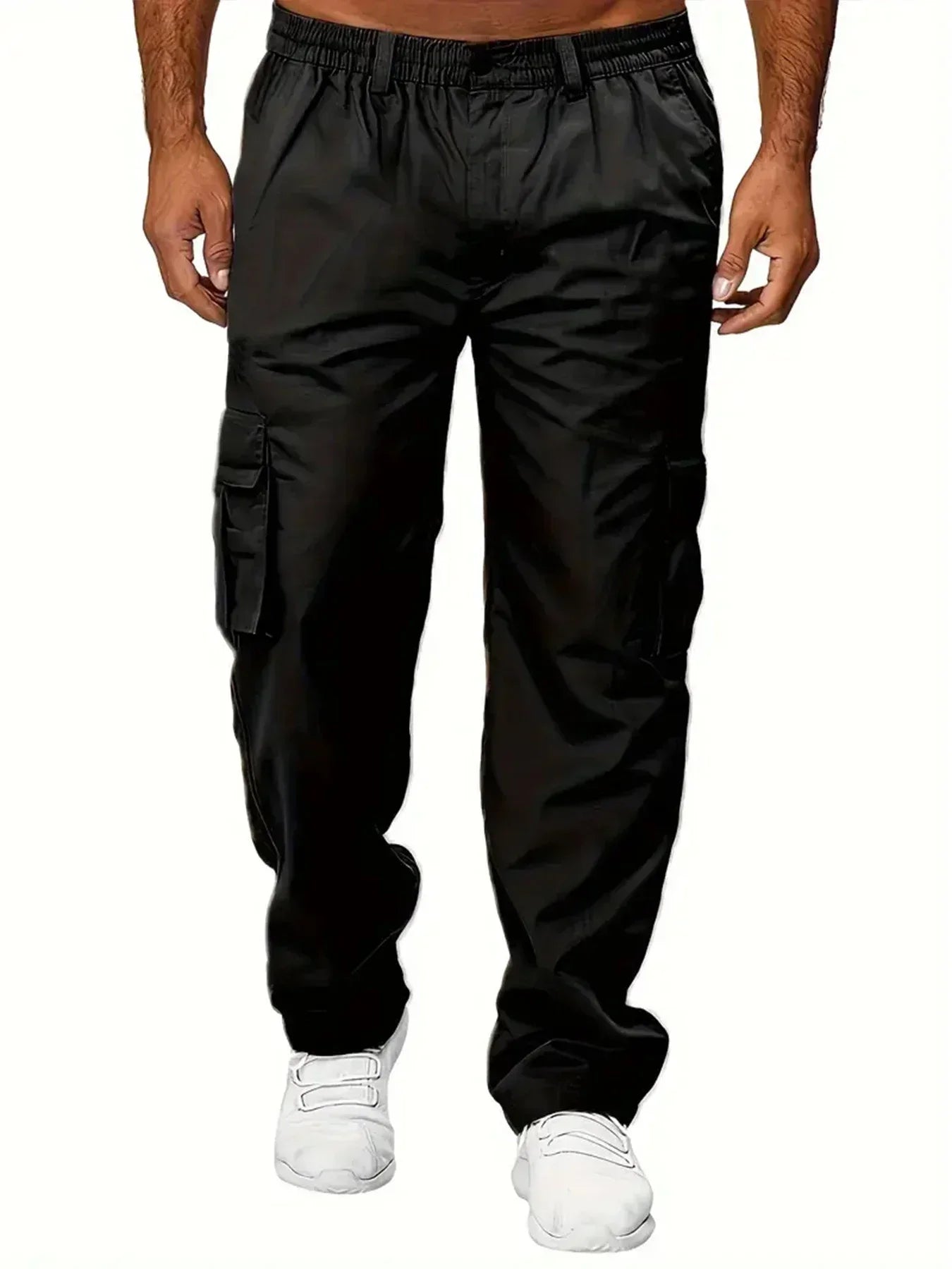 Men's Cargo Trousers Casual Multi-pocket Loose Straight Trousers Stretch-waist Spring Autumn Street Outdoor Sports Fitness Pants