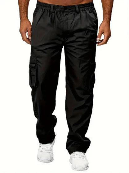 Men's Cargo Trousers Casual Multi-pocket Loose Straight Trousers Stretch-waist Spring Autumn Street Outdoor Sports Fitness Pants