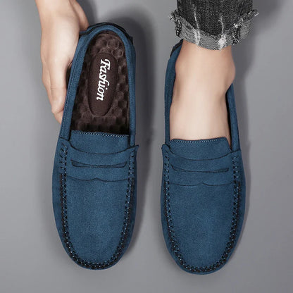 Sapatos Masculinos Casuais de Camurça, Respiráveis, de Couro, Loafers Masculinos, Slip-on, Sapatos de Dirigir Masculinos, Marca de Luxo, Sapatos Náuticos Confortáveis