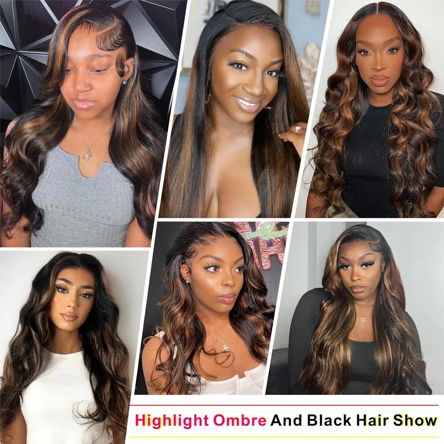Highlight Ombre Lace Front Wig Human Hair Body Wave Pre Plucked 1B/30 Lace Front Human Hair Wig 200 Density 30 Inch For Women