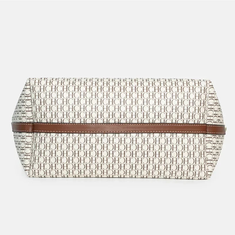 CH Elegante Luxo Leve Prática Com Bolsas Cor Pura Simples Grande Capacidade Casual Resistente Marca Bolsa Feminina Bolsa de Ombro
