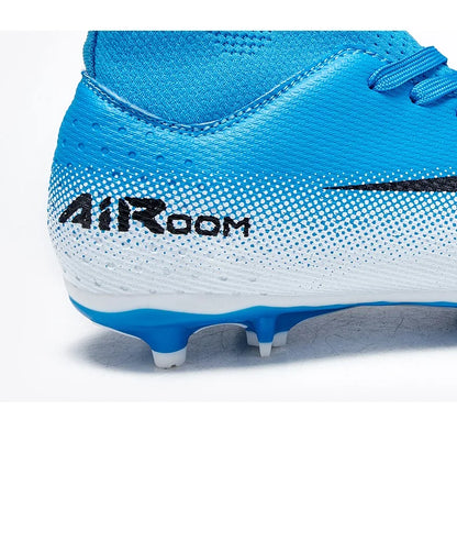High-Top Leather AG Studded Soccer Cleats, Anti-Slip for Grass Field, Youth & Adult Men Women Training World Cup Style