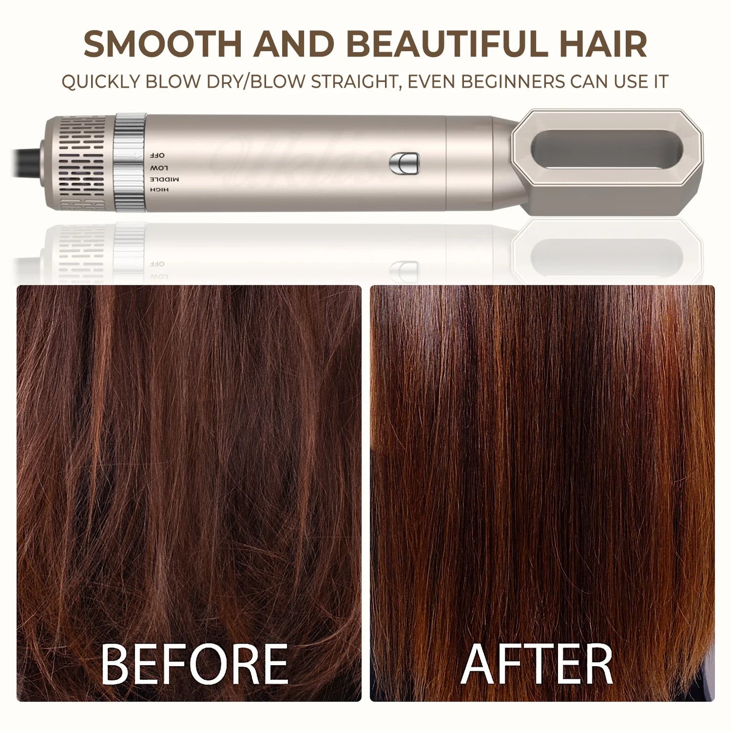 Hair Dryer 5 in 1 Multifunctional Electric Comb Negative Ion StraightComb Curling Iron Detachable Bruening Brush Hair Dryer
