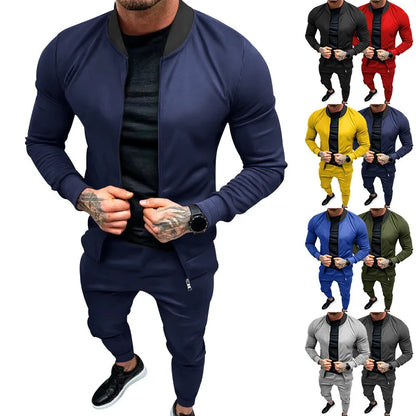 2025 Men's Fitness Sports Style Outdoor Casual Zipper Set In Stock