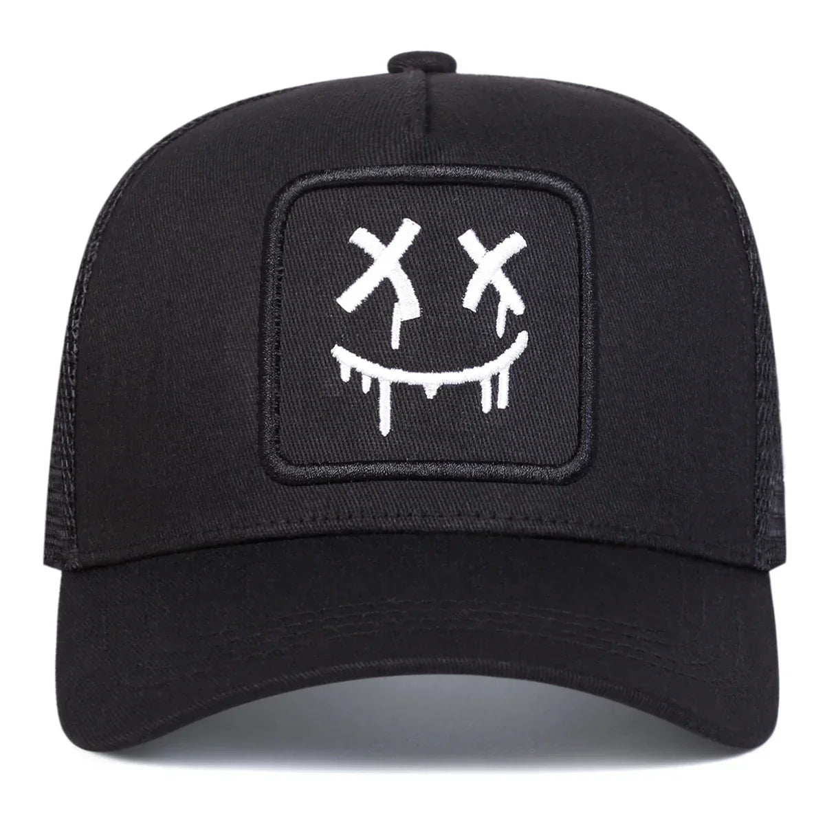 Unisex XX Smiling Face Embroidery Baseball Net Caps Spring and Summer Outdoor Adjustable Casual Hats Sunscreen Hat