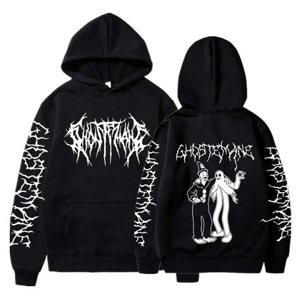 Ghostemane Double Sided Print Hoodie Men's Fashion Hip Hop Metal Rock Hoodies Gothic Oversized Sweatshirt Tracksuit Streetwear