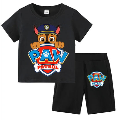 Kids Set Boys Short Sleeve T-Shirt Top+Shorts 2-Piece Outfits Boys Cartoon Suit 3-8Years Children Clothes For Summer