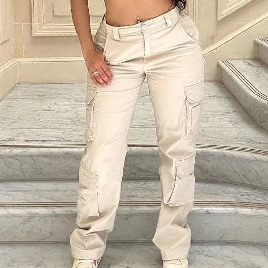 Women Jeans Cargo Pants Denim Long Pants