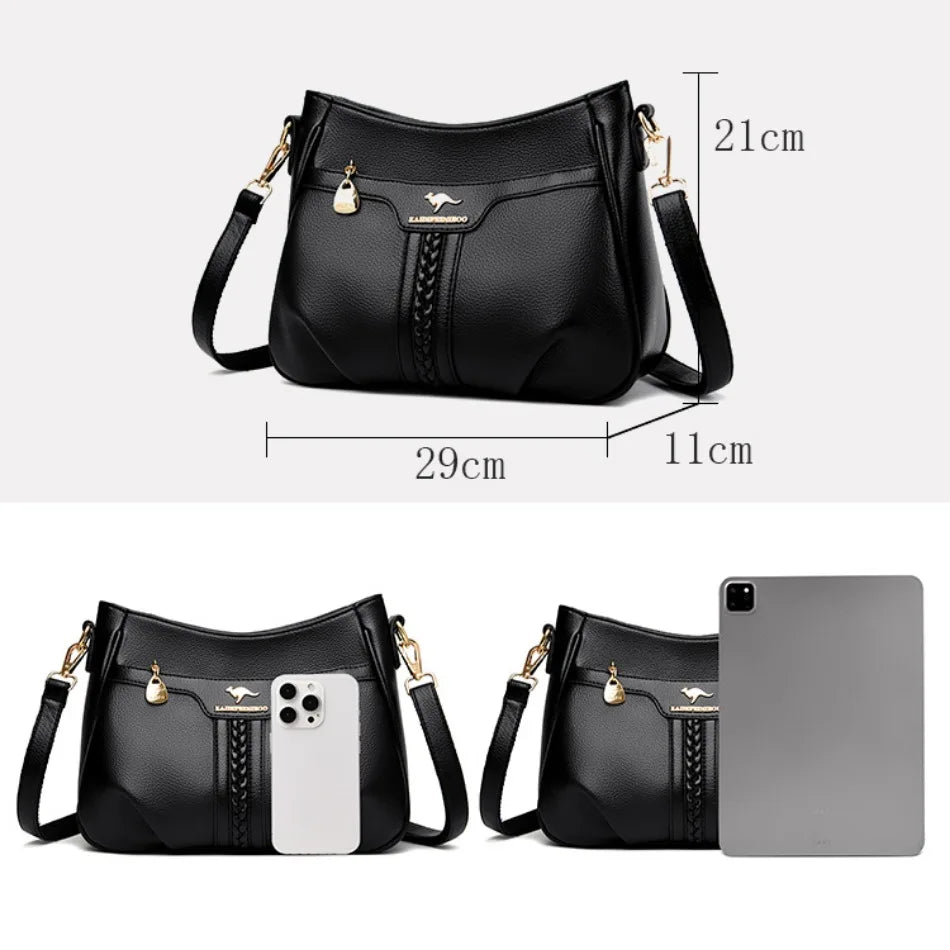 Genuine High Quality Soft Leather Women's Handbag Trend Designer Female Crossbody Bag Casual Shoulder Messenger Handbags 2024