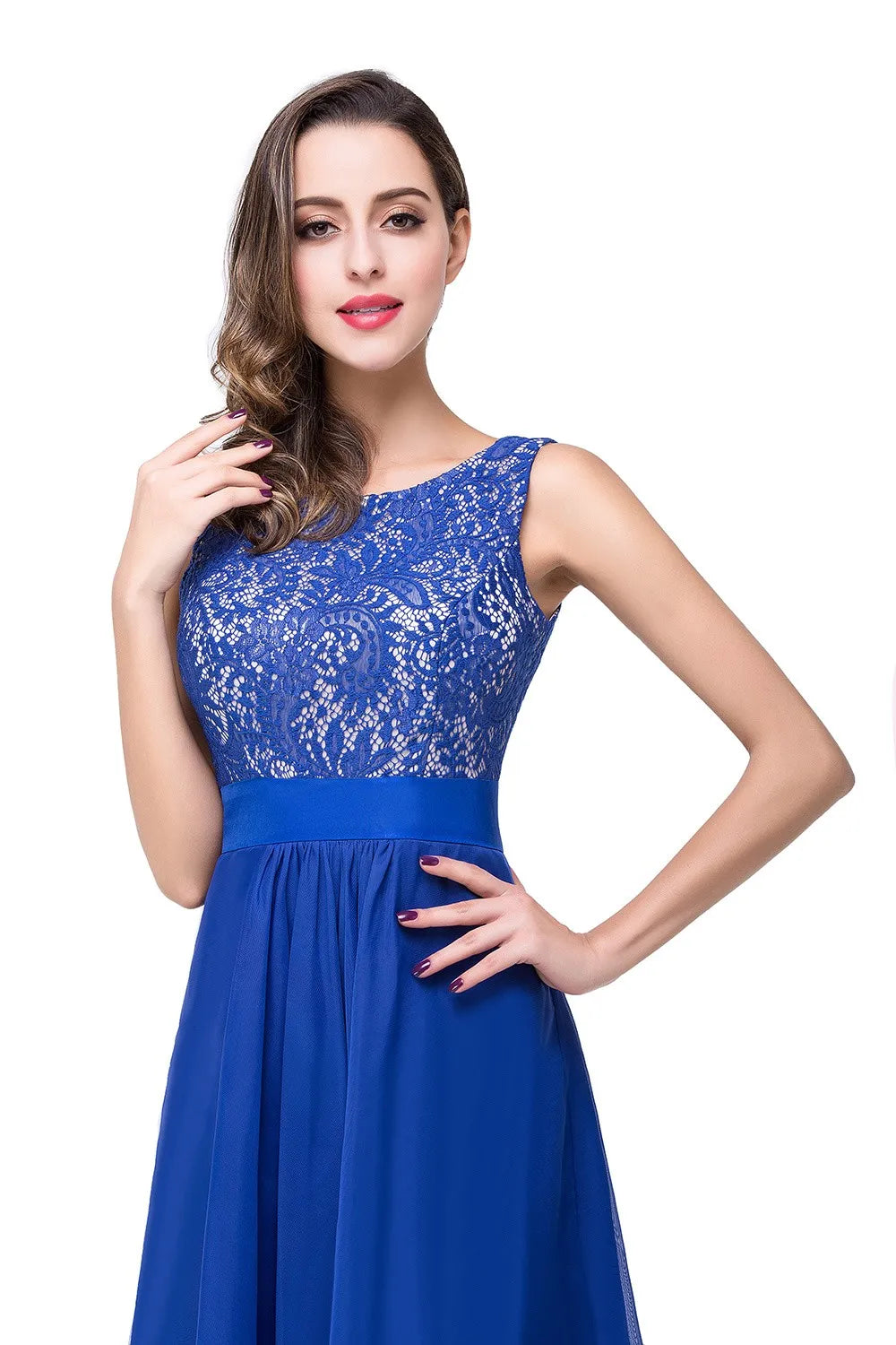 Chiffon Lace Long Prom Dresses Female Black Evening Party Gowns With Sashes Burgundy Vestido de Festa Longo Sleeveless Layers