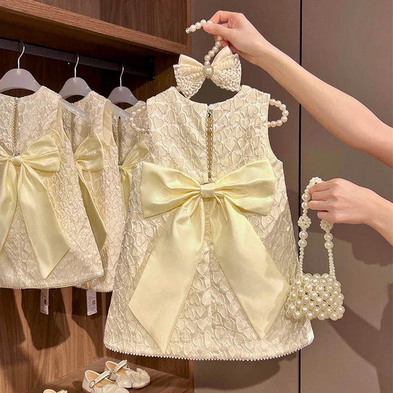 Girl's Vest Dress Princess Dress Stylish Spring Summer Children's Baby Girl French Fashion High-end Party Dress