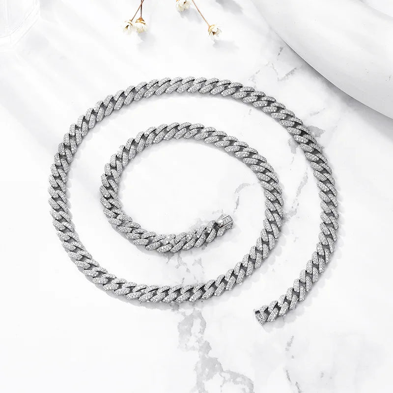 S925 Sterling Silver Plated 18K Gold Cuban Bracelet for Women Men High Carbon Zircon Diamond Bracelets Hip Hop Link Chain