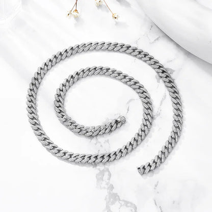 S925 Sterling Silver Plated 18K Gold Cuban Bracelet for Women Men High Carbon Zircon Diamond Bracelets Hip Hop Link Chain