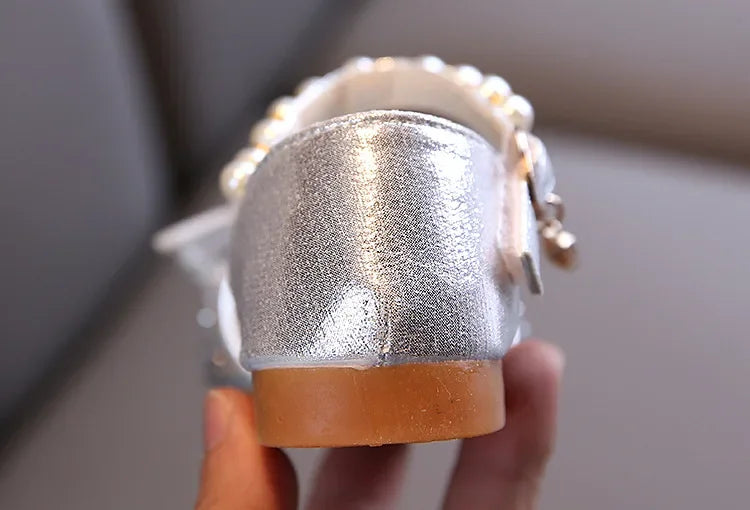Kids Sandals for Girls Spring Summer Children Rhinestone Butterfly Dress Flat Sandals Fashion Causal Princess Pearl Single Shoes