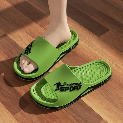 2025 new men's slippers summer PVC men's soft slippers outdoor sports thick anti slip cool slippers beach bathroom home sandals