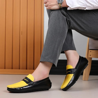 Business Shoes Fashion Casual Shoes Man Luxury Leather Loafers Breathable Slip on Male Boat Shoes Moccasins Driving Shoe