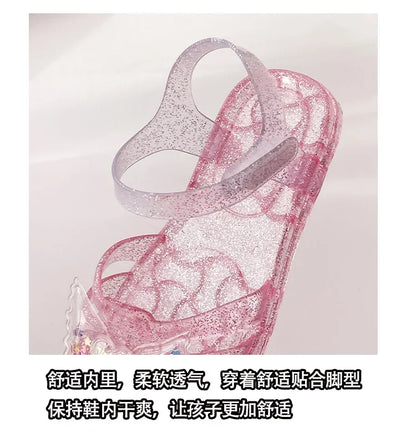 2025 New Summer Children's Sandals Little Princess Shoes Girls Sandals Baby Jelly Shoes Girls Beach Shoes
