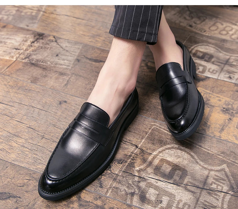 Classic Men's Dress Shoes Office Formal Leather Shoes High Quality Brogues Casual Business Shoes For Men Social Party Loafers