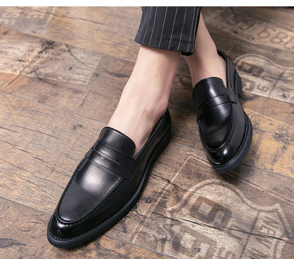 Classic Men's Dress Shoes Office Formal Leather Shoes High Quality Brogues Casual Business Shoes For Men Social Party Loafers