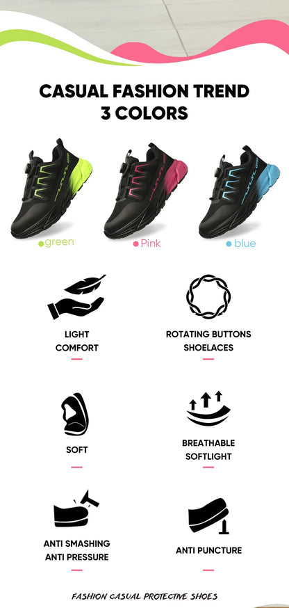Fashion Security Boots Lightweight With Steel Toe Safety Shoes New Breathable Women Work Sneakers  Puncture-proof Women Boots
