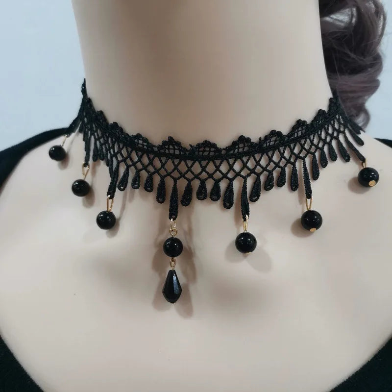 Punk Black Sexy Lace Chokers Necklace For Women Fashion Retro Clavicle Chain Halloween Collar Choker Steampunk Gifts