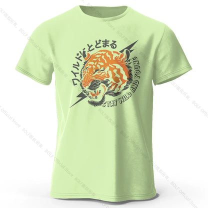 Men's Trust Tiger Printed T-Shirt 100% Cotton Harajuku Oversized Funny Graphic Tees for Men Women Summer Tops