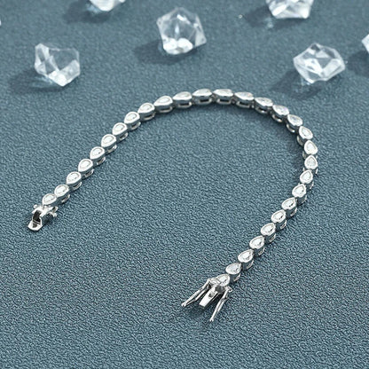 Full Asscher Cut 3x3mm 0.15CT Bezel Type Moissanite Tennis Bracelet for Women Men Party 925 Silver GRA Certified Bracelets