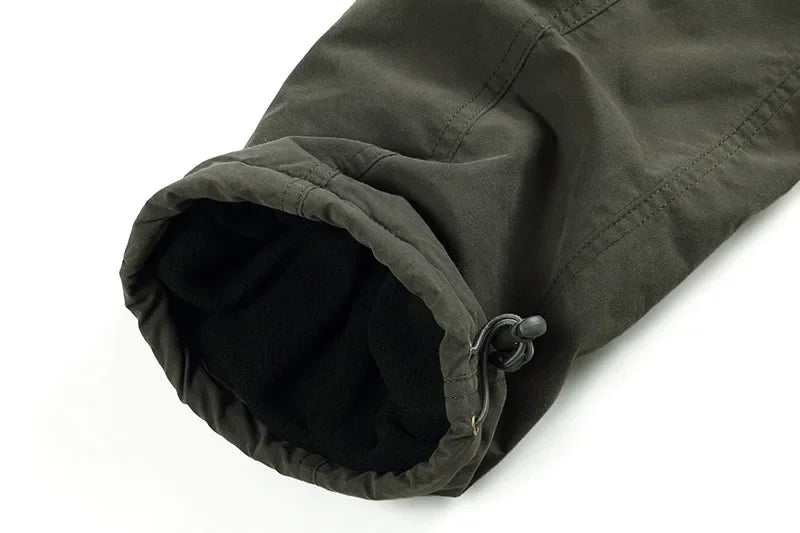 Men's Fleece Cargo Pants Winter Plush Tactical Pants Casual Joggers 3XL Korean Loose Hiking Running Warm Thermal Trousers