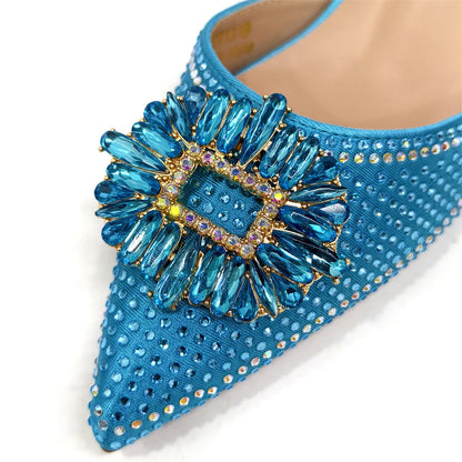 African Style Women's Shoes Mixed With BlackGold High Heels Pointed At The Dinner Party Nigerian Women's Shoes