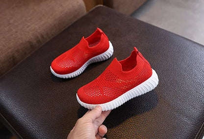 Children Running Sneakers Boys Girls Casual Mesh Breathable Anti-Slip Walking Patchwork Tenis Toddler Soft Soled Girls Shoes