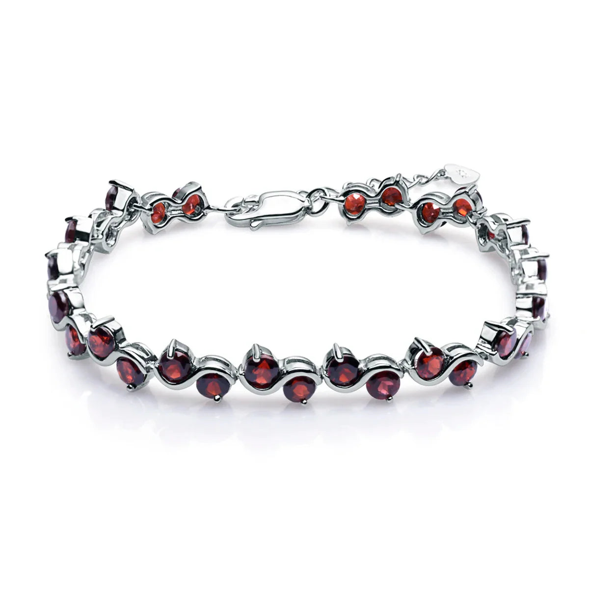 Natural Garnet Citrine Smoky Quartz Tennis Bracelet 925 Sterling Silver Gemstone Bracelet Fine Jewelry For Women