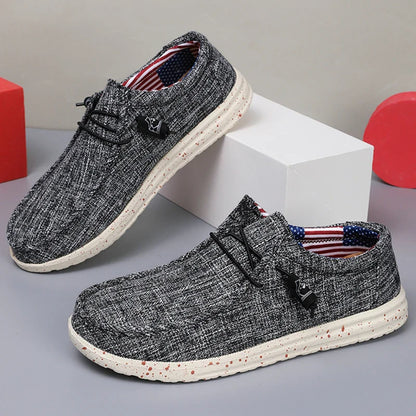Men Casual Canvas Shoes Mens Loafers Breathable Slip on Flats Male Vulcanized Shoes Driving Shoes Plus Size 47 Walking Sneakers