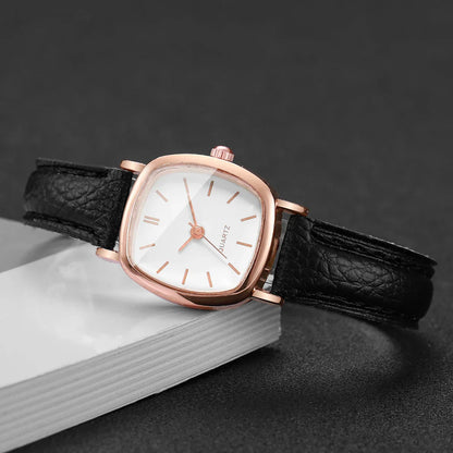 Fashion Small Dial Women Quartz Watch Ladies Simple Leather Band Wristwatches（Without Box）
