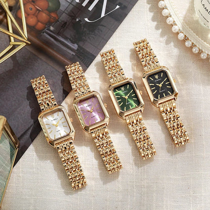 Stainless Steel Strap Watch Women Luxury Gift Quartz Wristwatch Student Fashion Simple Square Quartz Watches