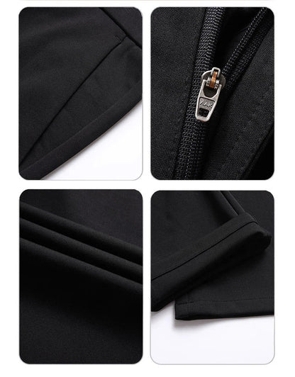 Spring Summer Men's Casual Pants Stretchy Suit Pants Formal Business Trousers Plus Size 46 48 Classic Navy Blue Trousers