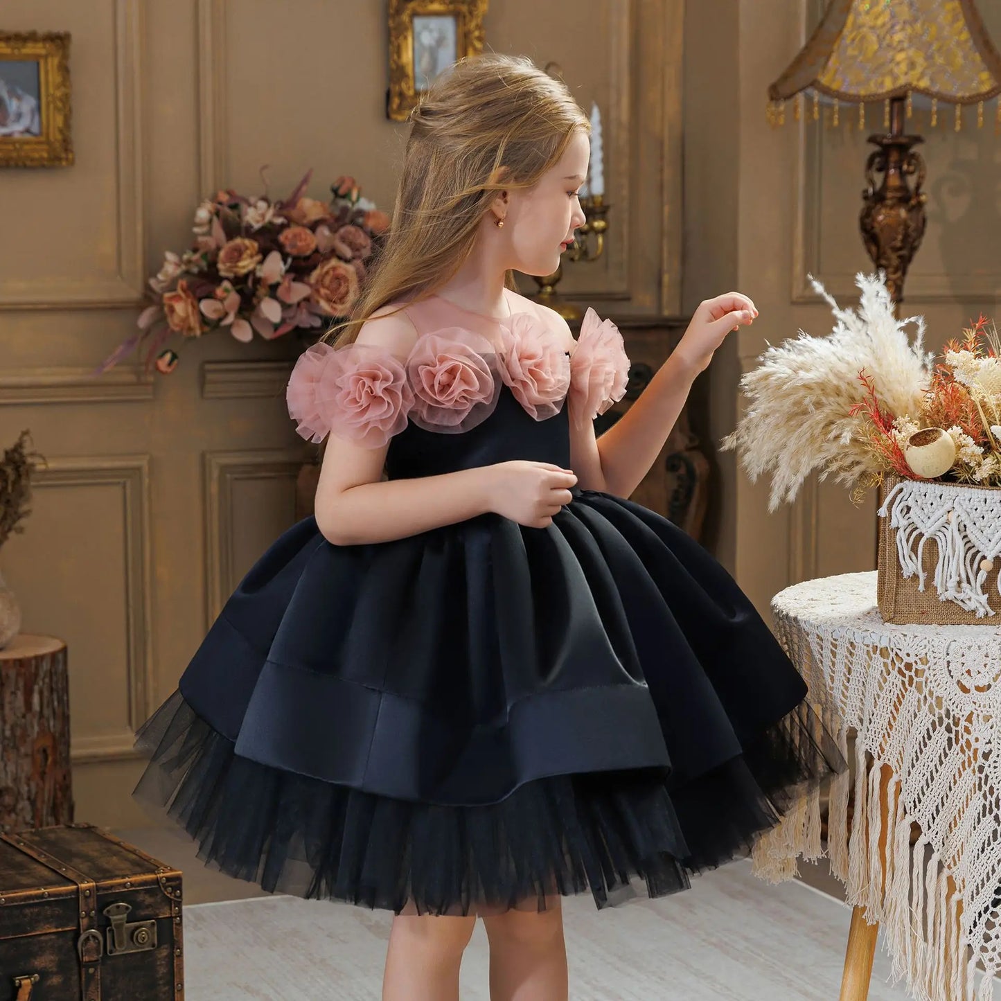 Summer Children's Birthday Party Princess Dress Little Girl Piano Host Costume Flower Girl Wedding Dress Kids Girls Dress