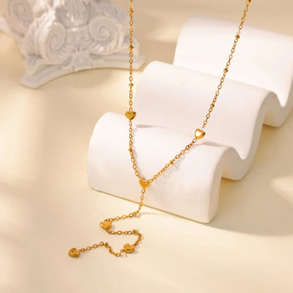 316L Stainless Steel Multilayer Heart Necklace For Women Girls Goth Gold Color Clavicle Chain Charm Choker Jewelry Birthday Gift