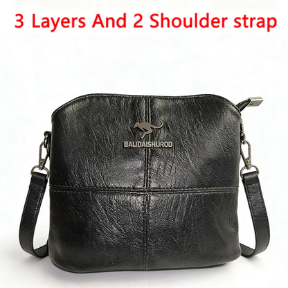 Genuine Soft Pu Leather Handbags for Women Vintage Shoulder Tote Bag Luxury Designer Ladies Large Capacity Purse Bags Sac A Main