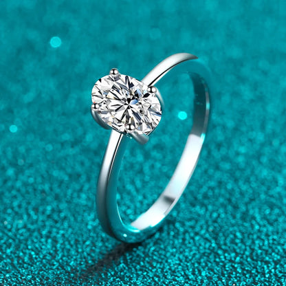 1ct Oval Cut Moissanite Ring for Women Engagement Wedding Lab Diamond s925 Sterling Silver with Gold Plated Rings Jewelry