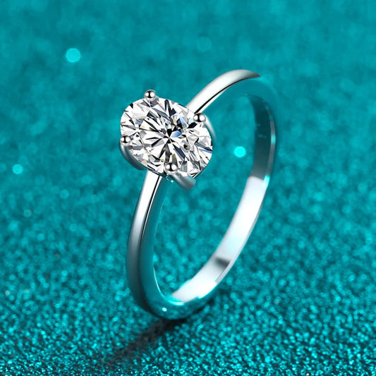 1ct Oval Cut Moissanite Ring for Women Engagement Wedding Lab Diamond s925 Sterling Silver with Gold Plated Rings Jewelry