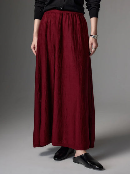 High Quality Women's 100% Worsted Wool Skirts Spring Autumn Female Knitwear Thin Lady Bottoms Cozy Clothing Summer Long Dresses