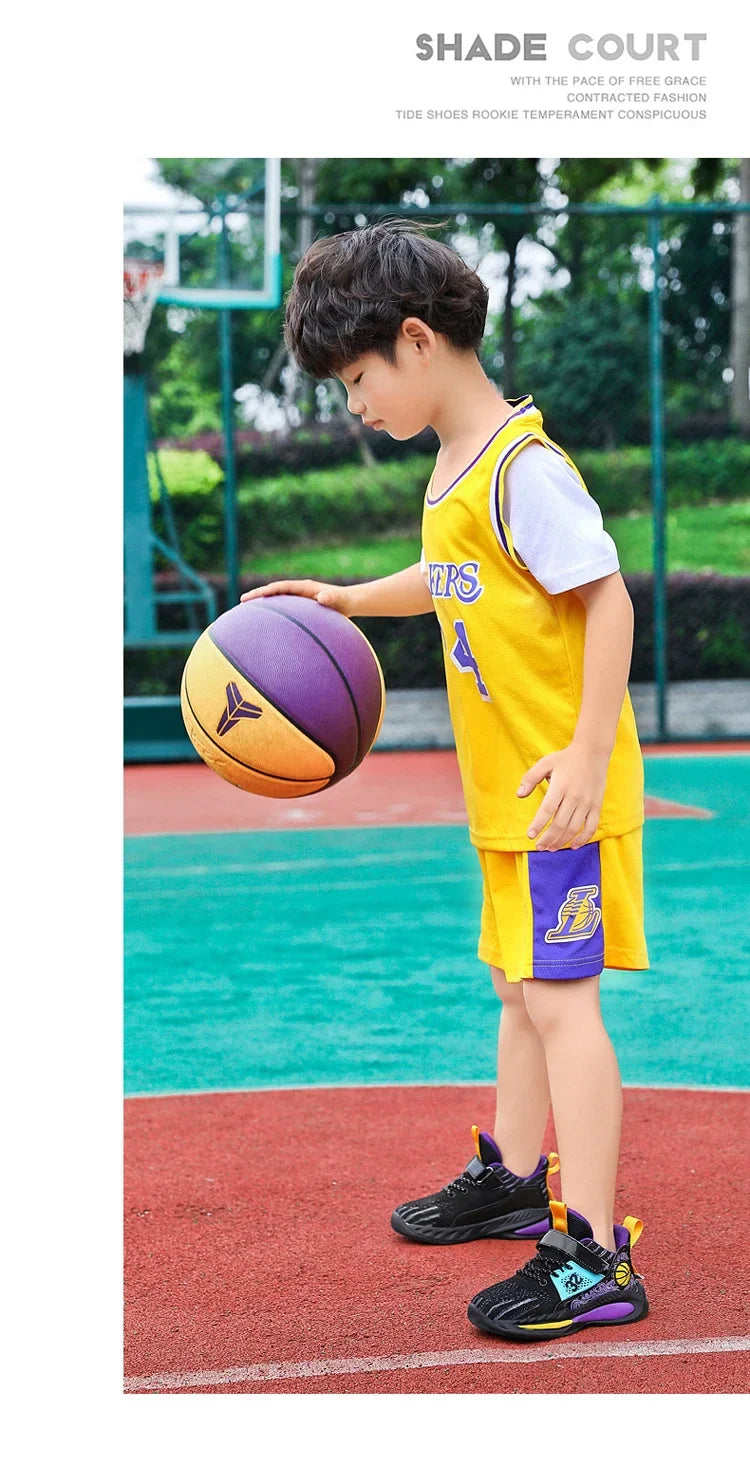 Brand Kids' Sports Shoes Non-slip Running Shoes Boys Basketball Sports Tennis Shoes Fashion Comfortable Teenager Casual Sneakers