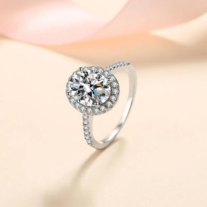 1CT 2CT D VVS1 Oval Cut Moissanite Rings for Women 925 Sterling Silver Lab Dimond Engagement Wedding Party Ring Wholesale