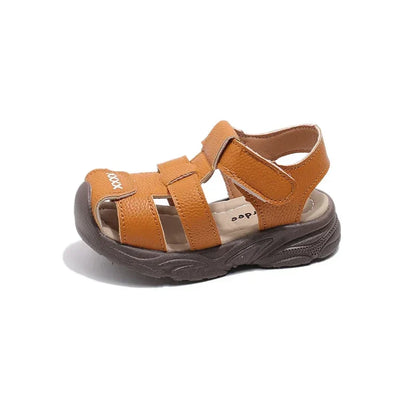 Baby Boys Summer Sandals Kids Beach Shoes Classic Fashion Hollow Toe-capped Anti-kick Toddlers Kindergarten Sandals Breathable