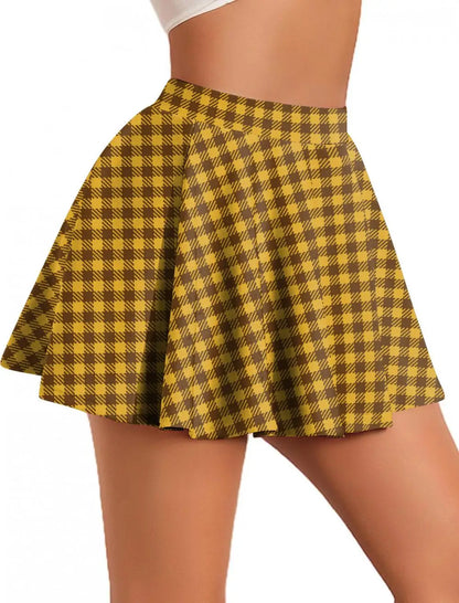 Retro Plaid Pleated Skirts Skirt Y2K Streetwear Vintage School Uniform A-Line Gym Student Short Skirt Girl Xmas Dress Up