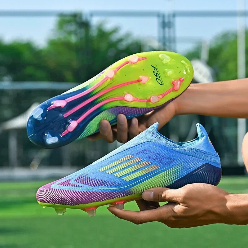 New Men Soccer Shoes Outdoor Sport Football Boots Training Breathable Match Boys Adult Cleats Non Slip Long Spikes Comfortable