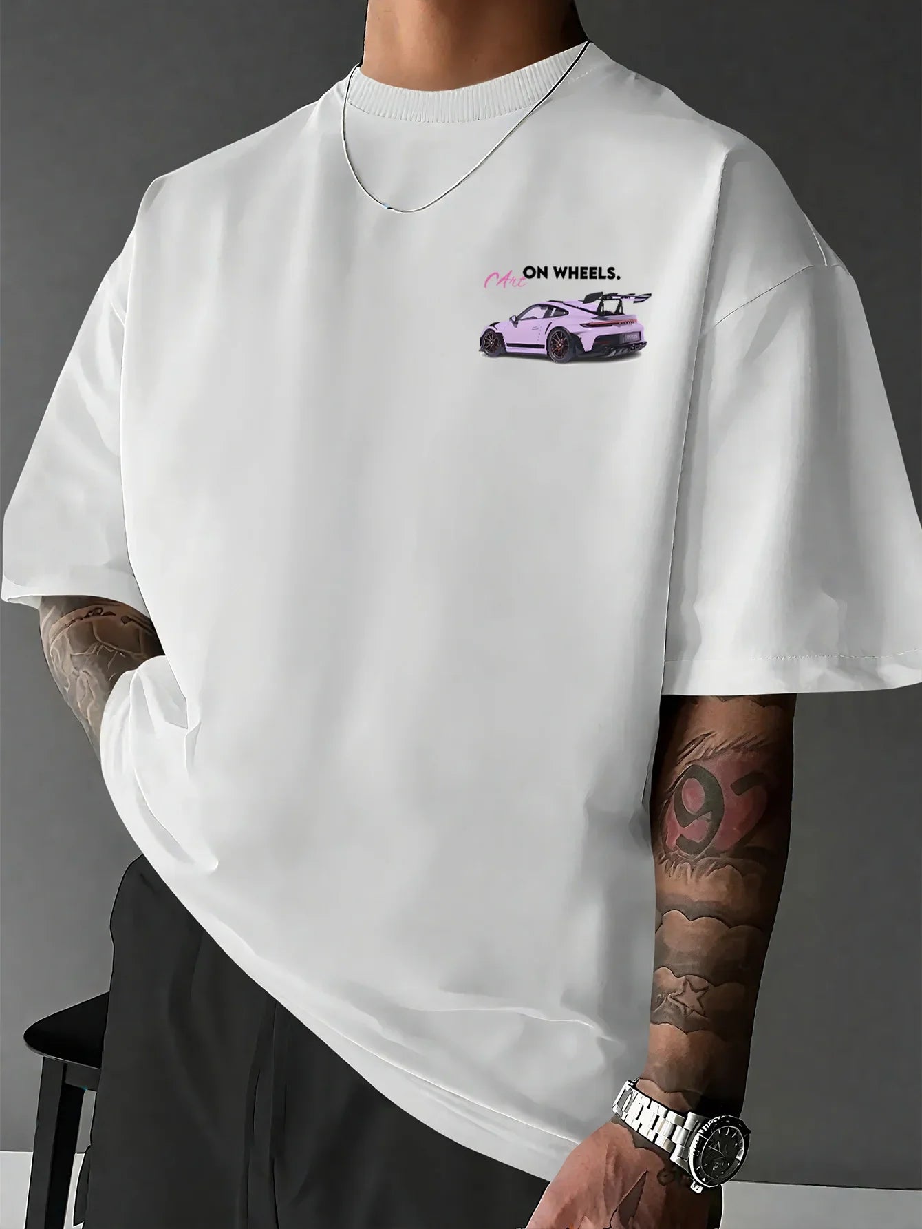 Men Summer Super Sports Car Theme T-Shirt Speed and Style Street Fashion Must Have Exquisite Illustration Design Summer Style