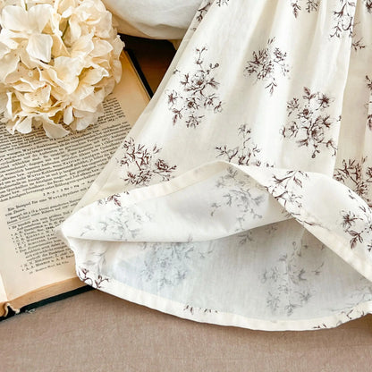 Summer Girls Dress Children's Clothing Bow Embroidered Flower Collar Girl's Dress Cartoon Printed Flying Sleeves Princess Dress